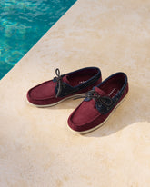 Swan Suede & Denim Boat Shoes | 