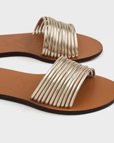 Leather Multi Stripes Band Sandals | 