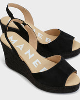 Espadrillas con Zeppa in Suede Morbido con Slingback  | 