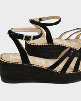 Soft Suede Three Bands Platform Espadrilles | 