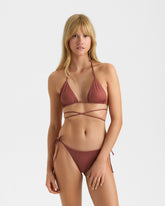 Wet Front Tie Triangle Bikini - Women's Summer Sale | 