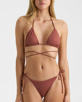 Wet Front Tie Triangle Bikini - Women's Summer Sale | 