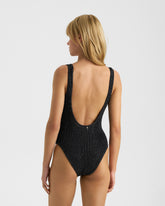 Costume Intero con Scollo a V in Seersucker | 