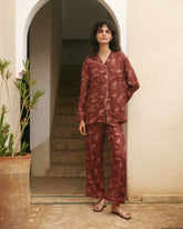 Printed Silk Belem Trousers Piping | 