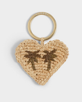 Natural Raffia Heart Charm Keyring - Keychains & Charms | 