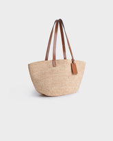 Rust Raffia & Leather Basket Bag - Raffia Bags | 