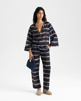 Printed Silk Cotton Voile Aventura Shirt - V94DY - Midnight Shibori | 