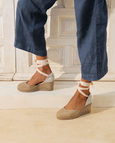 Espadrillas con Zeppa in Pelle Scamosciata  | 