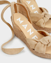 Espadrillas in Morbida Pelle Scamosciata con Zeppa | 
