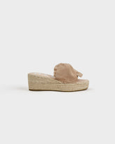 Suede Platforms With Knot - Wedge Espadrilles | 
