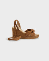 Soft Suede Wedge Espadrilles With Knot - Wedge Espadrilles | 