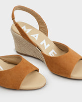Soft Suede Slingback Low Wedge Espadrilles | 