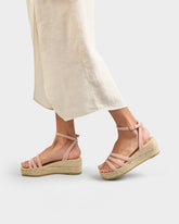 Soft Suede Three Bands Platform - Wedge Espadrilles | 