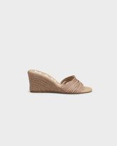 Manebí nude multi bands mule wedge espadrilles in leather | 