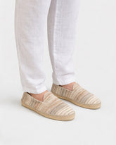 Cotton Wool And Linen Jaquard Espadrilles - Men's Shoes | 