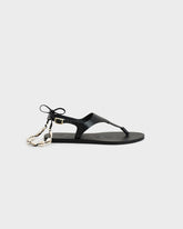 Leather Thongs Sandals With Shell Anklet - Women’s Sandals | 