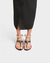 Leather Thongs Sandals With Shell Anklet | 