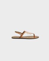 Leather & Raffia Thongs Sandals - Women’s Sandals | 