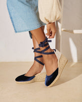 Velvet Low Wedge Espadrilles - Wedge Espadrilles | 