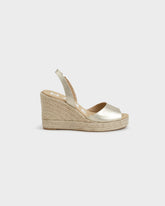 Metallic Leather Slingback Wedge Espadrilles - Wedge Espadrilles | 