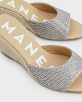Metallic Weaving Mule Wedge Espadrilles | 
