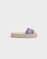 Raffia Pattern Double Sole Slides - Women’s Sandals | 