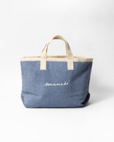 Terry Cotton California Tote Bag – Indigo With White Logo | Manebí | 
