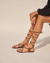 St. Tropez Tie-Up Leather Sandals | 