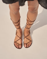 St. Tropez Tie-Up Leather Sandals | 
