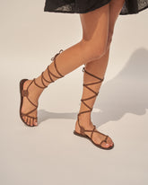 St. Tropez Tie-Up Leather Sandals | 