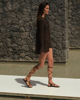 St. Tropez Tie-Up Leather Sandals | 